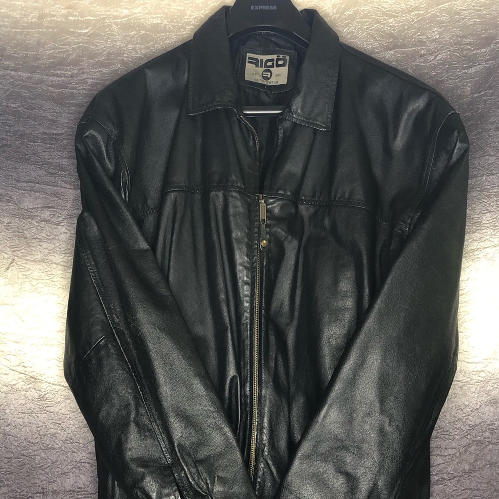 🏍Men’s Black Leather Coat - Picture 4 of 4